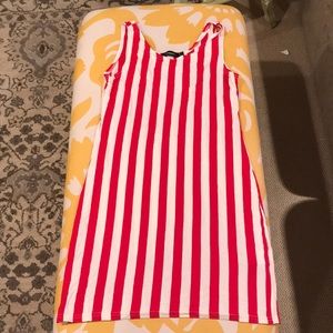 Red and white stripped dress